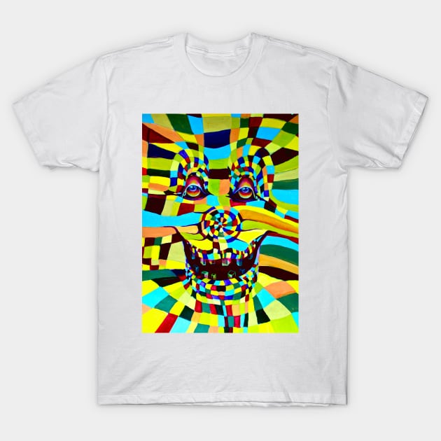 Funky Funny Clown Scary Clown Face T-Shirt by Nisuris Art